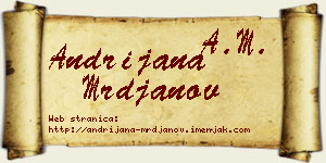 Andrijana Mrđanov vizit kartica